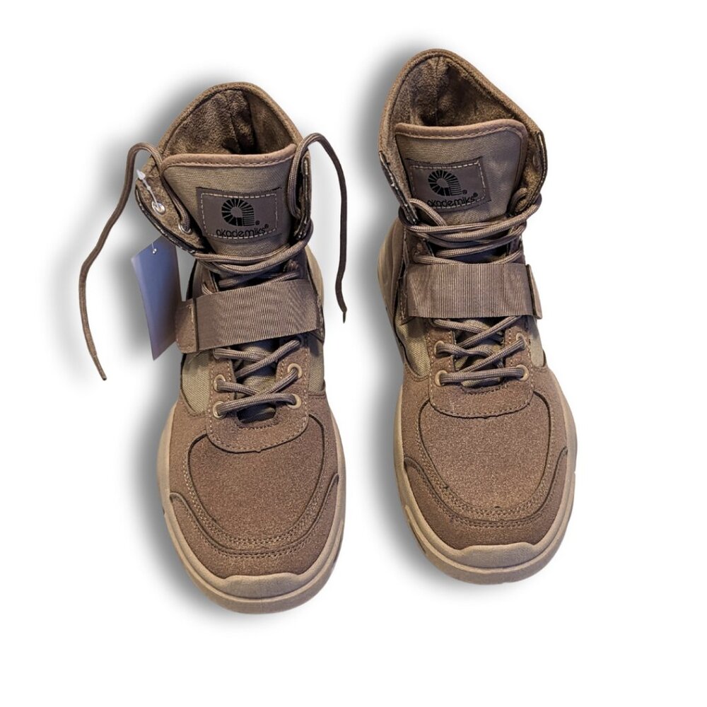 Akademiks Men's Brown High-Top Sneakers Velcro Strap Suede Size 9